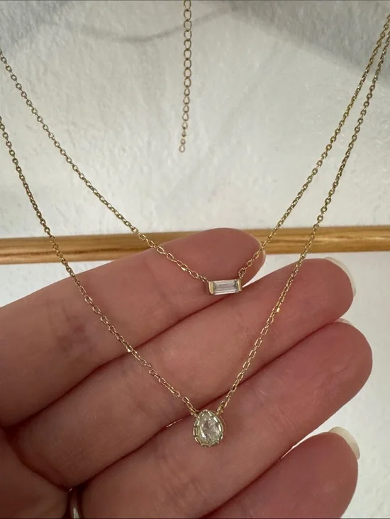 Gold Tone Double Layer Necklace