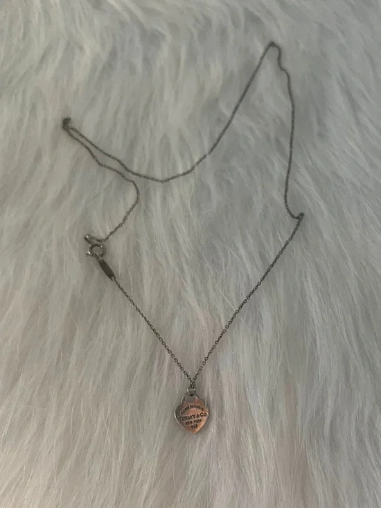 Tiffany & Co. Silver Heart Tag Necklace with Chain