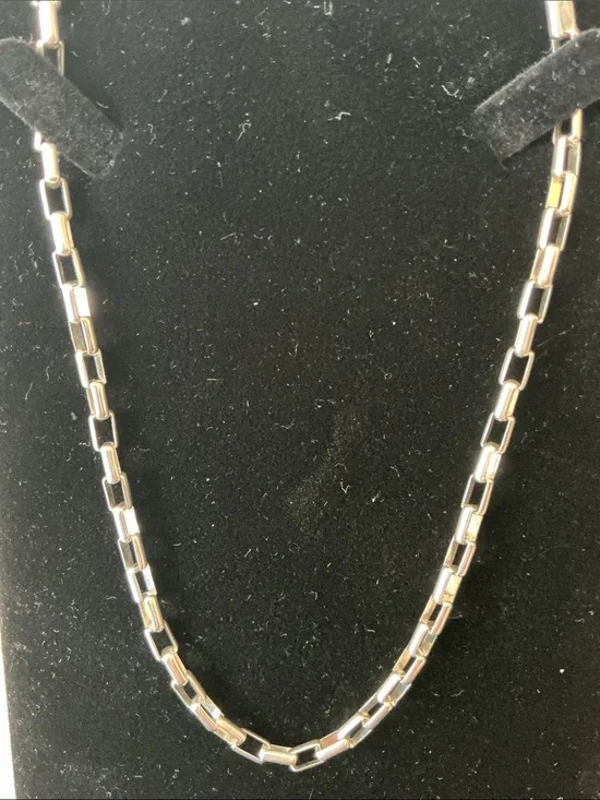 Sterling Silver Box-Link Chain Necklace - Silver