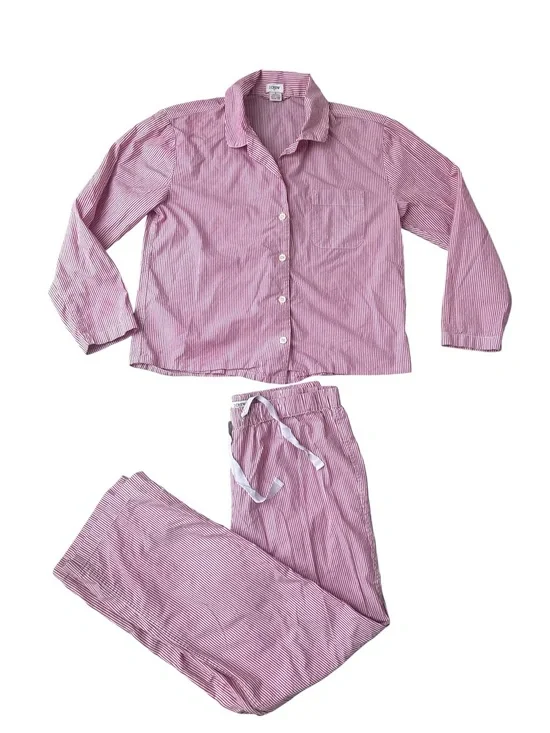 J Crew Pajama Set Red & White Stripe Top and Bottoms