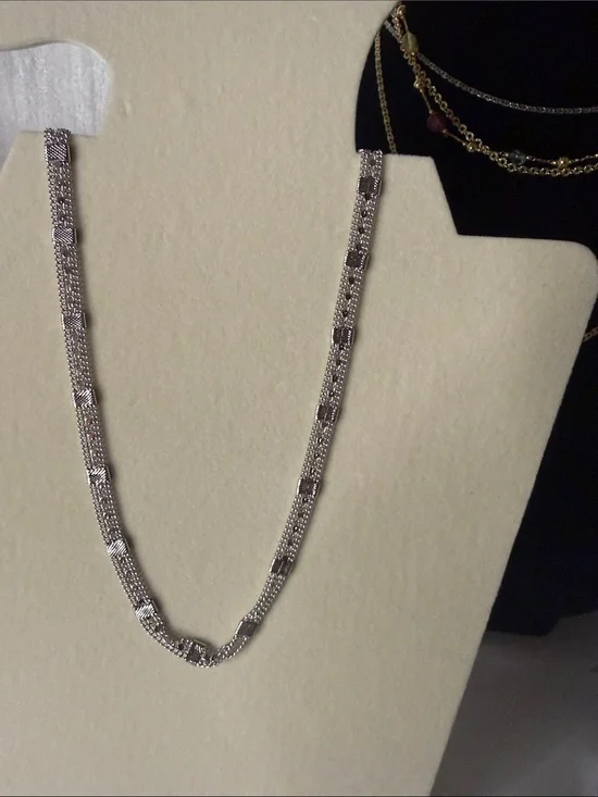 Sterling Silver Box-Link Chain Necklace - Silver