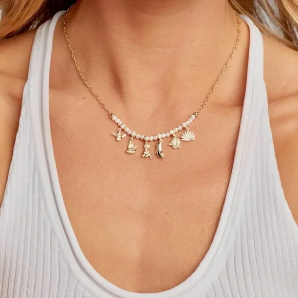 Disney Kendra Scott Princess Gold Charm Strand Necklace
