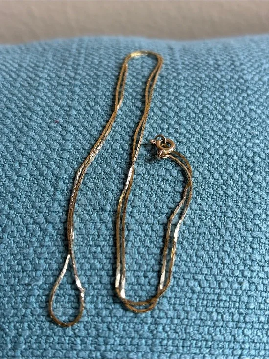 Vintage 14K Cobra Chain, Italy, 18”, 1.8g, Gorgeous Rare Necklace, Yellow Gold