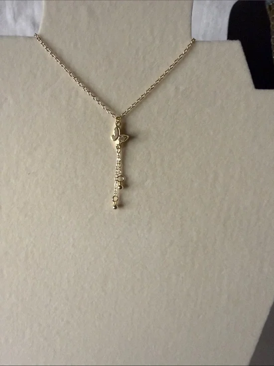 Delicate 18k Triple Gold Plated Butterfly Necklace