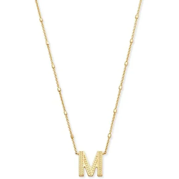 Letters M pendant necklace for women fashion jewelry 14k gold plated brass
