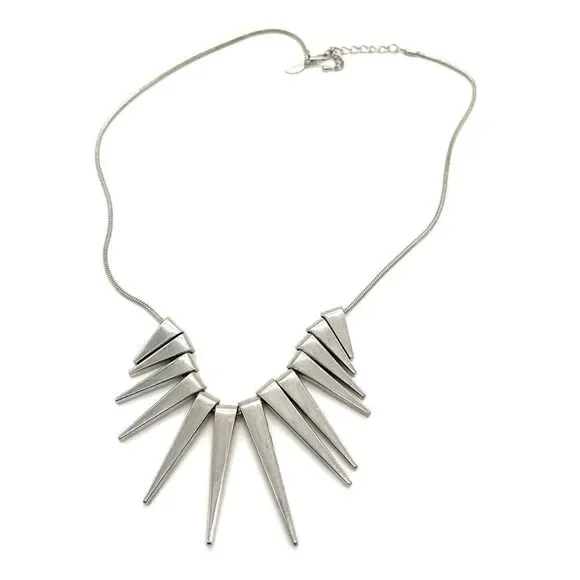 -Express Silver tone chain w/ triangle accents