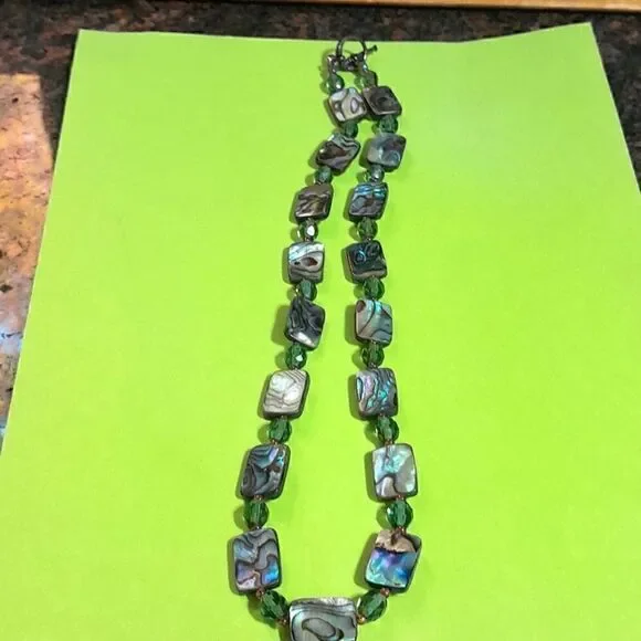 Vintage Abalone Necklace Signed 