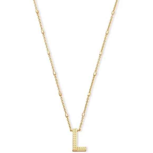 Letters L pendant necklace for women fashion jewelry 14k gold plated brass