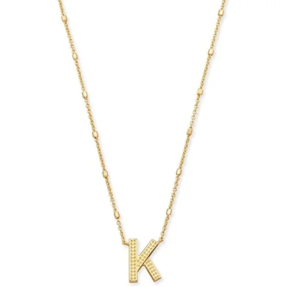 Letters K pendant necklace for women fashion jewelry 14k gold plated brass