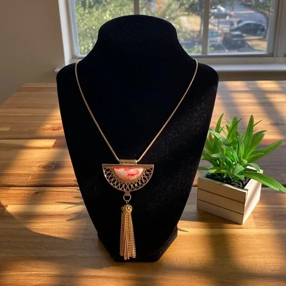 Elegant Gold and Cherry Pendant Necklace 18