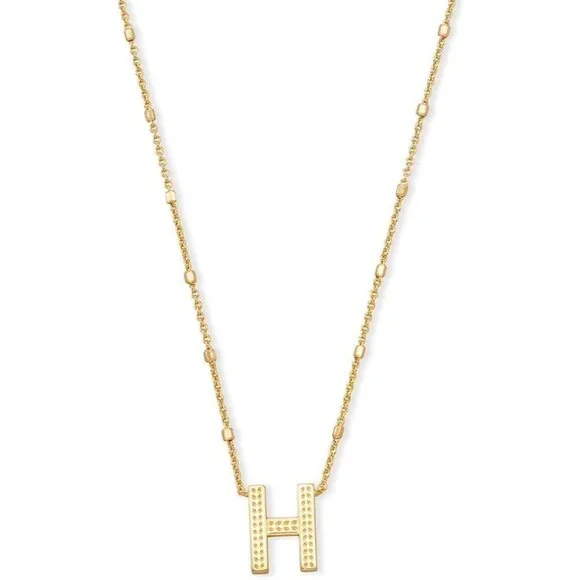 Letters H pendant necklace for women fashion jewelry 14k gold plated brass