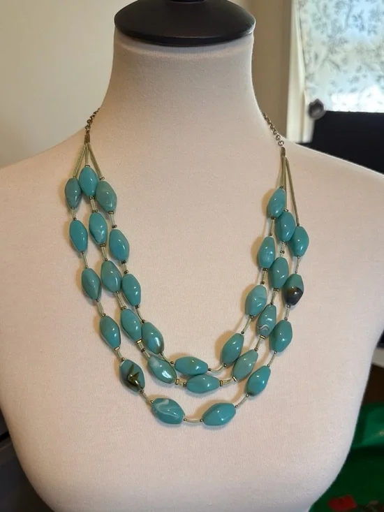 Multi-Strand Turquoise Bead Necklace - Women Jewelry