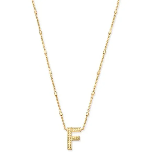 Letters F pendant necklace for women fashion jewelry 14k gold plated brass