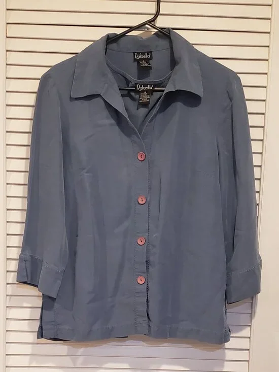 Rafaella Women's Slate Blue 2 piece blouse set size L/M
