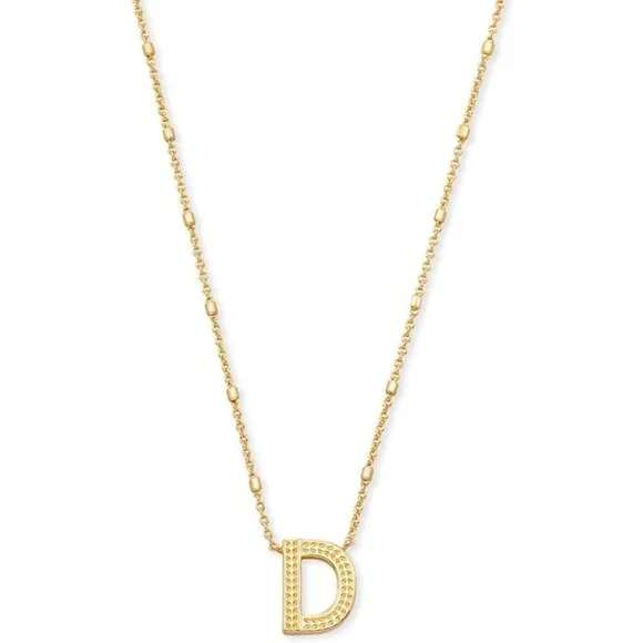 Letters D pendant necklace for women fashion jewelry 14k gold plated brass