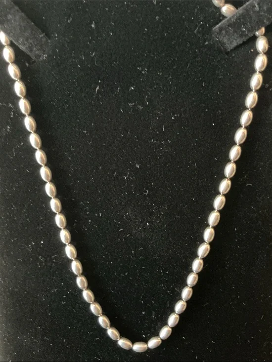 Sterling Silver 925 Beaded Ball Chain Necklace