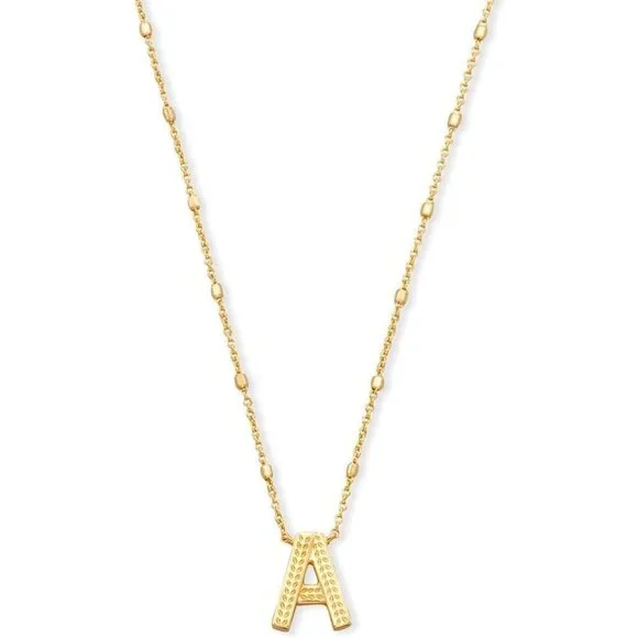 Letters A pendant necklace for women fashion jewelry 14k gold plated brass