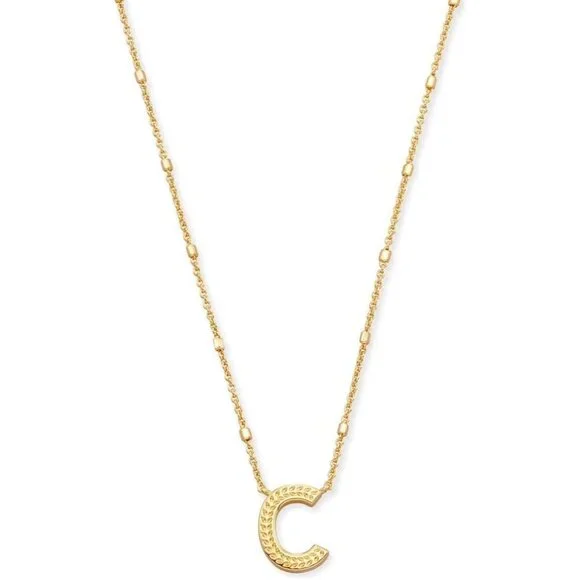 Letters C pendant necklace for women fashion jewelry 14k gold plated brass