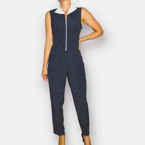 90s Perceptions‎ Navy Polka Dot Pants Set