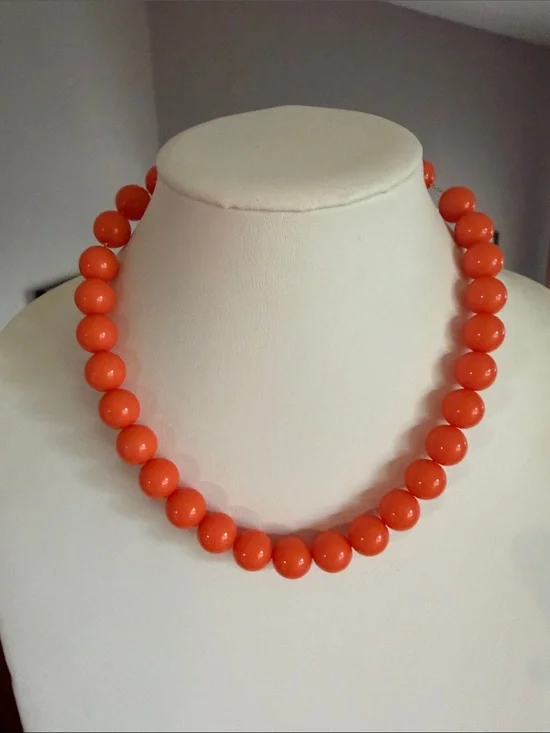 Vintage Orange Beaded Gumball Necklace