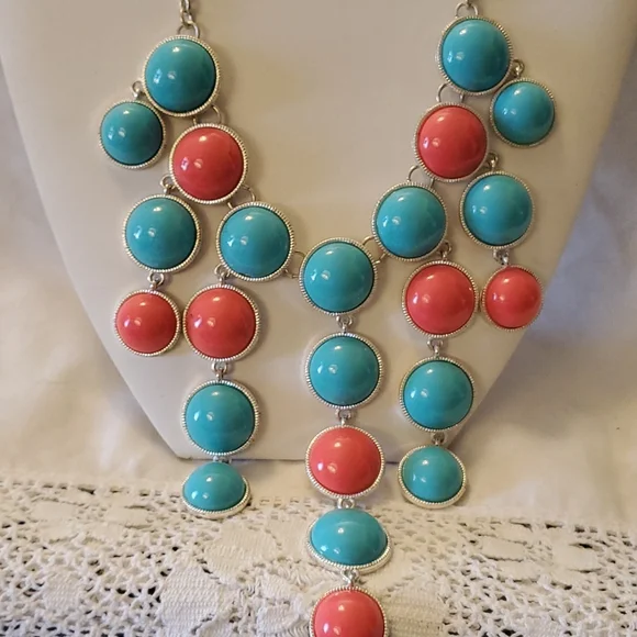 Turqoise & Coral Color Necklace