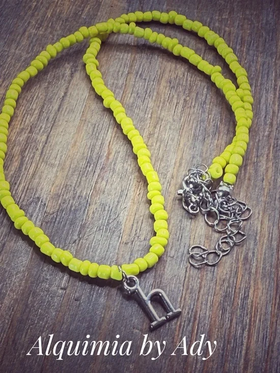 Y2K nostalgia + beaded Silver initial Necklace + back to school 🏫