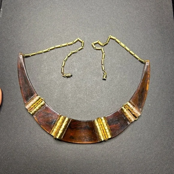 Vintage Gold and Brown Necklace