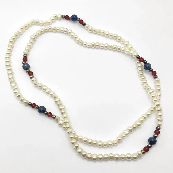 Freshwater Pearl Necklace Single Strand Layering Minimalist Beaded Artisan 28