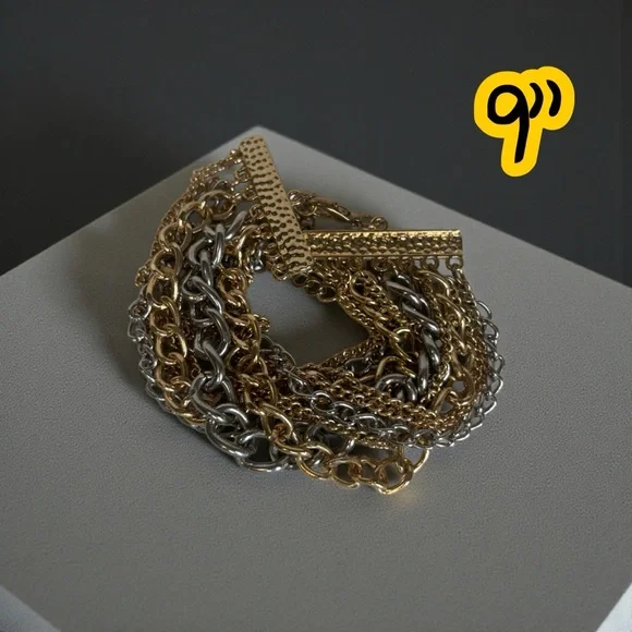 Gold & Silver Chain Bracelet - Adjustable up to 9”|Modern Mixed Metal