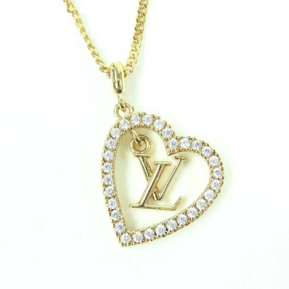 LOUIS VUITTON Gold Heart Necklace