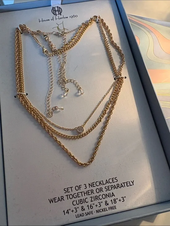 House of Harlow Layered necklace set new in box