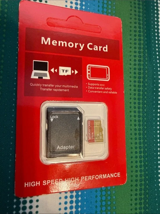 1 TB Micro SD Memory Card with SD Adapter - Red