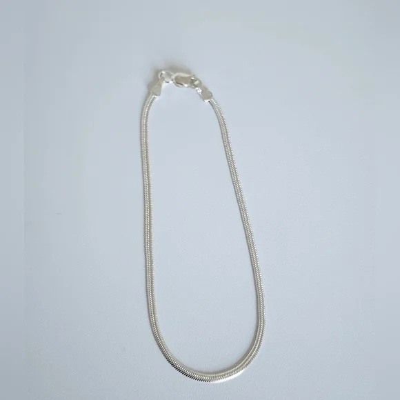 925 Sterling Silver Flat Snake Chain Bracelet Style Minimalist