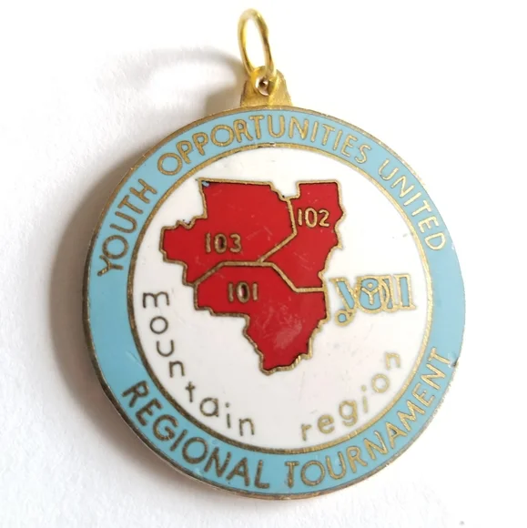 Vintage Volleyball pendant charm Youth opportunities united YOU