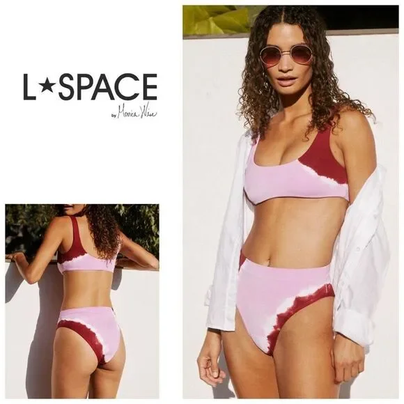 New. L*SPACE pink tie dye bikini. Retails $220. Small