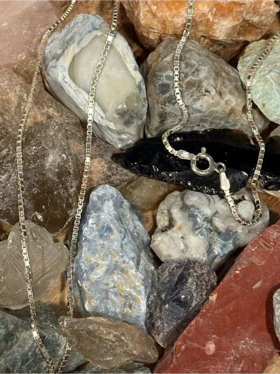 Sterling Silver Box Chain Necklace - Silver