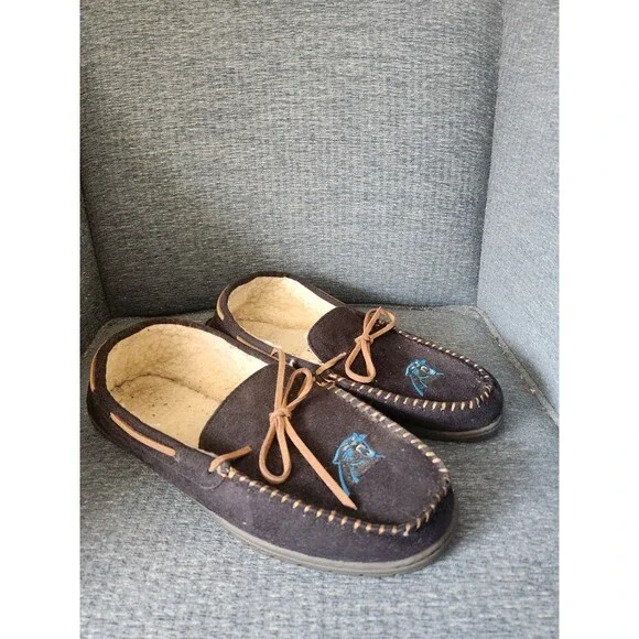 FOCO Brand NFL Carolina Panthers Black Moccasin Shoes Men's 9 Women's 10