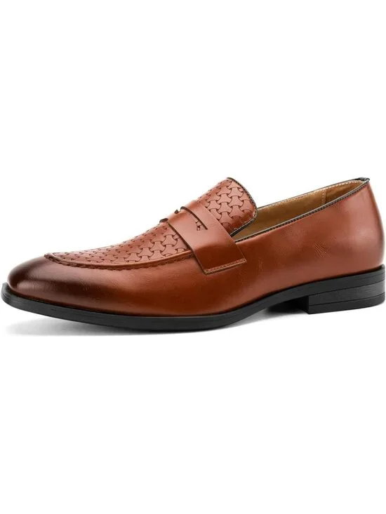 Men's Brown71 Rubber Velvet Loafers Low Heels Round Toe Tuxedo Wedding Shoes