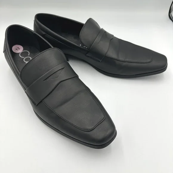 Calvin Klein Mens Bryson-C Black Penny Loafers Dress Shoes Size 12‎ CMBRYSON-C