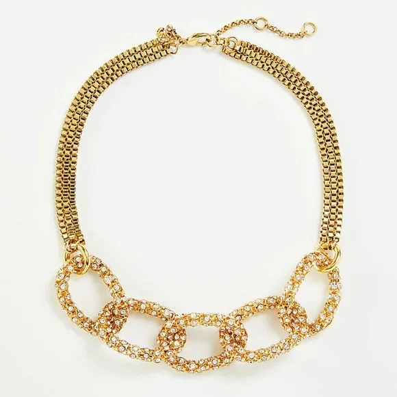 NWT Ann Taylor Women's‎ Pave Chain Link Necklace