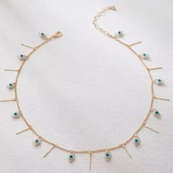 Gold Evil Eye Necklace N1895