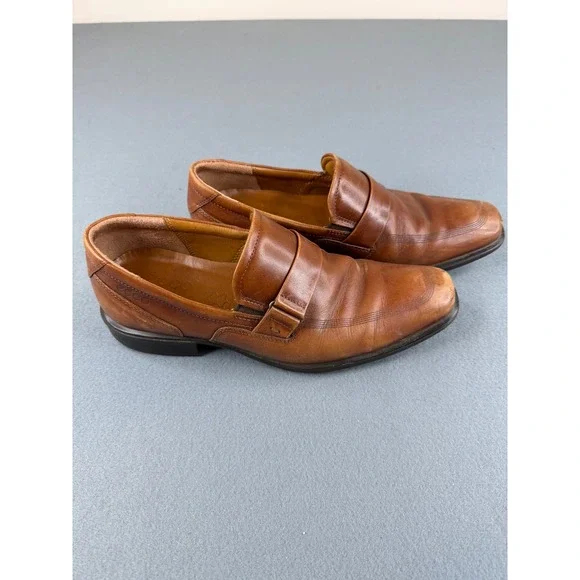 ECCO Edinburgh Loafers Mens EU‎ 41 US 7.5 Brown Leather Slip On Dress Shoes