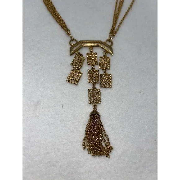 Asian Inspired 4 Strand Necklace With‎ Tassel 16