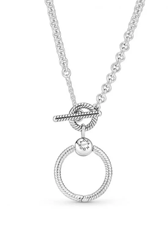 Pandora Moments O Pendant T-bar Necklace