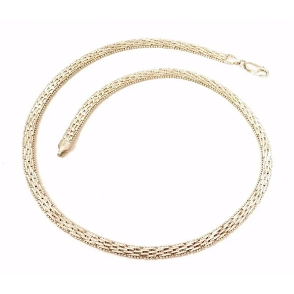 VTG Sterling Silver Chain Milgrain Accent Chain Necklace*925 MBC‎ ITALY*27g*18