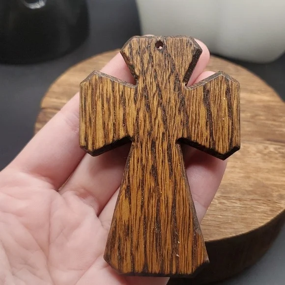 Wooden large cross‎ pendant