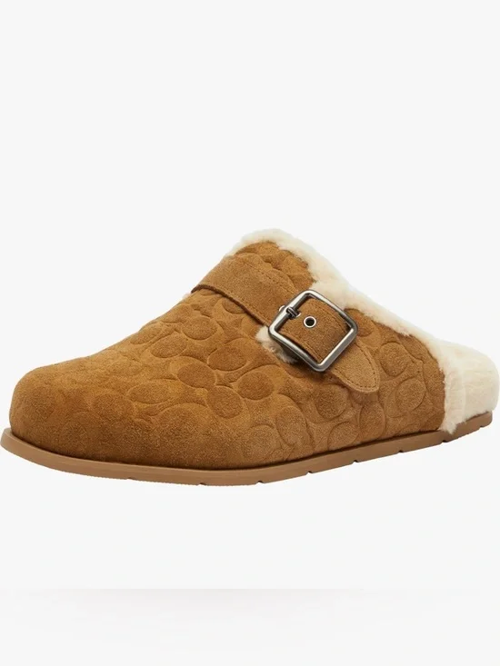NWT Coach Buckle Clog in Tobacco color. Men’s size 10D. Wool insoles