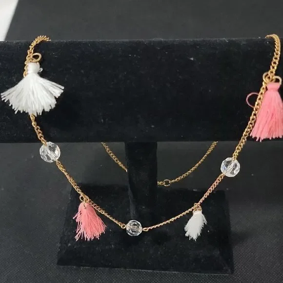 Tassel and bead necklace