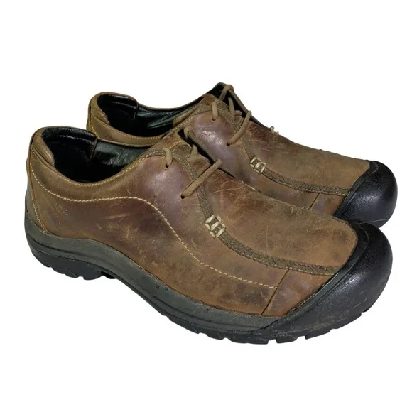 Keen Portsmouth II Shoes Mens Size 11.5M Waterproof Brown Leather Lace Up Gorp