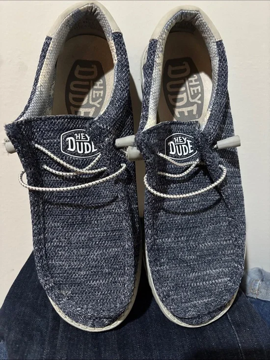 Men’s Hey Dude Navy Knit Slip-On Moccasins